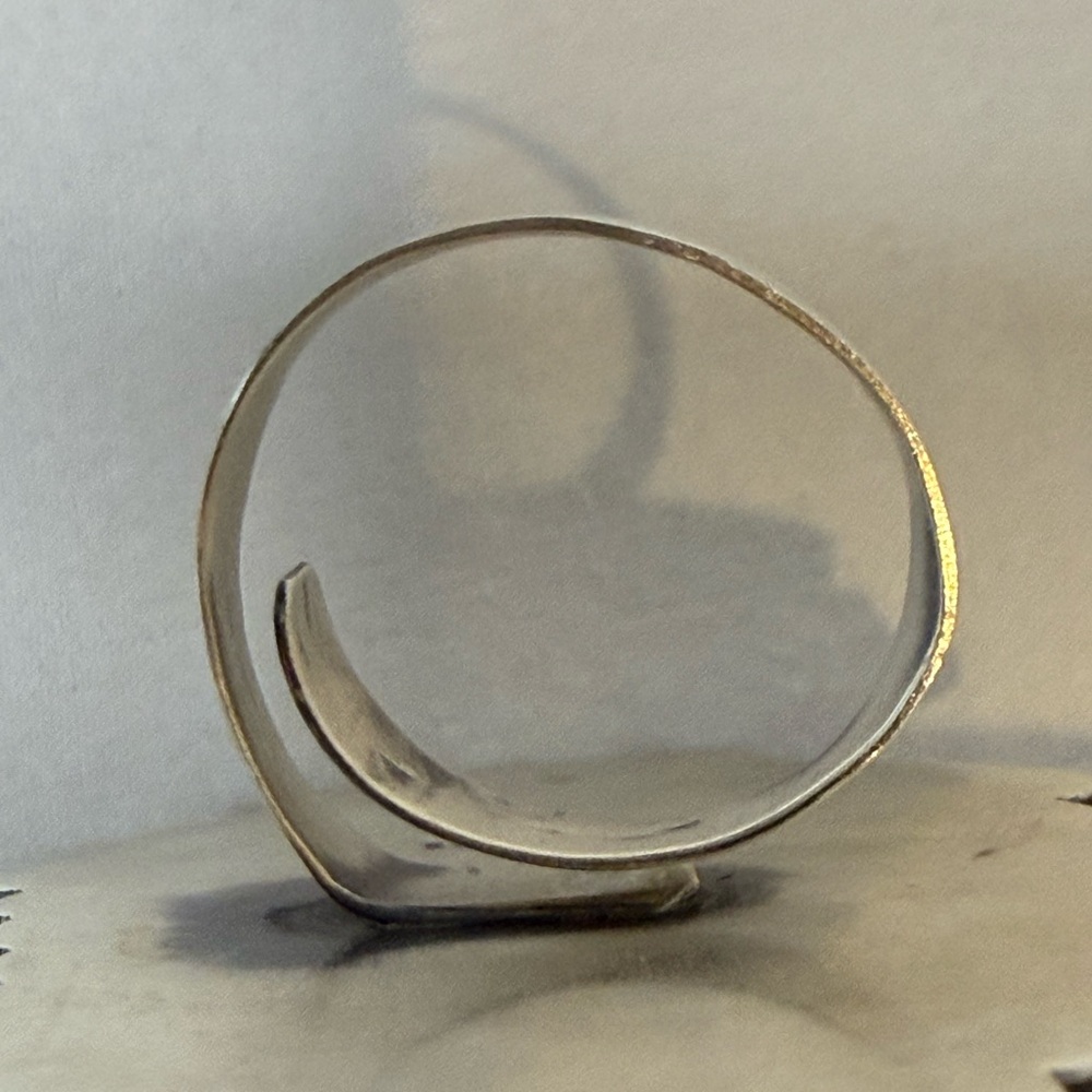 Large Kingman Turquoise Adjustable Ring - image 4